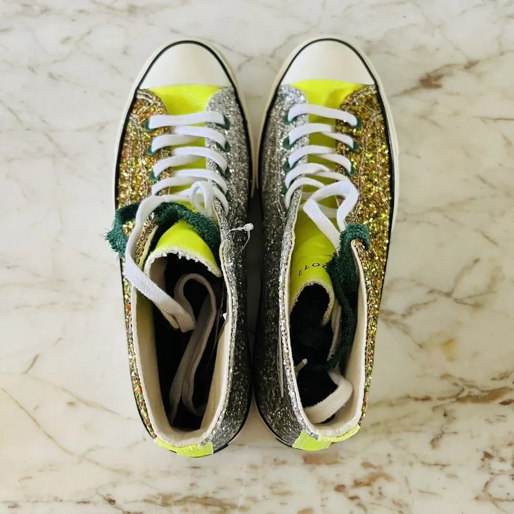 CONVERSE x JW ANDERSON Gold Silver Glitter Chuck 70 High Top - US 10.5 M/12.5 W - Picture 6 of 12
